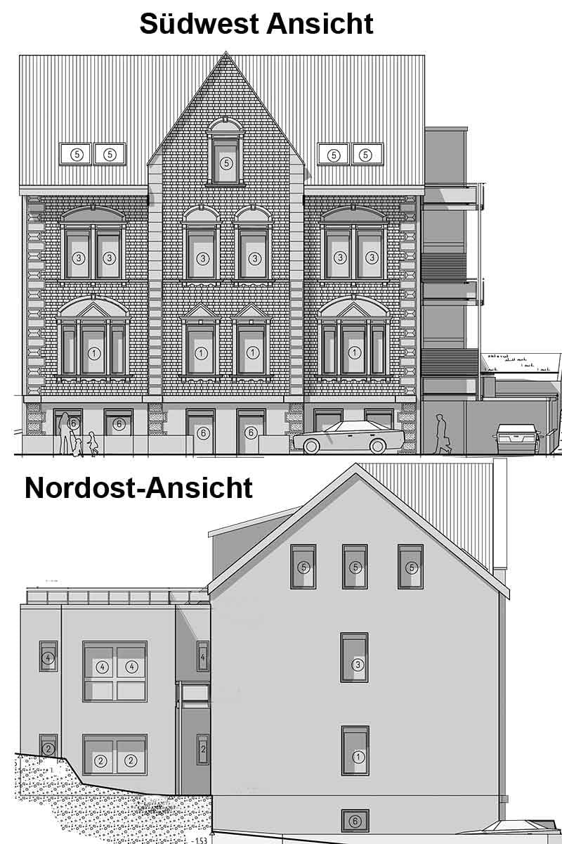 Das Braumeisterhaus in Recklinghausen - Ansicht Wohnungen